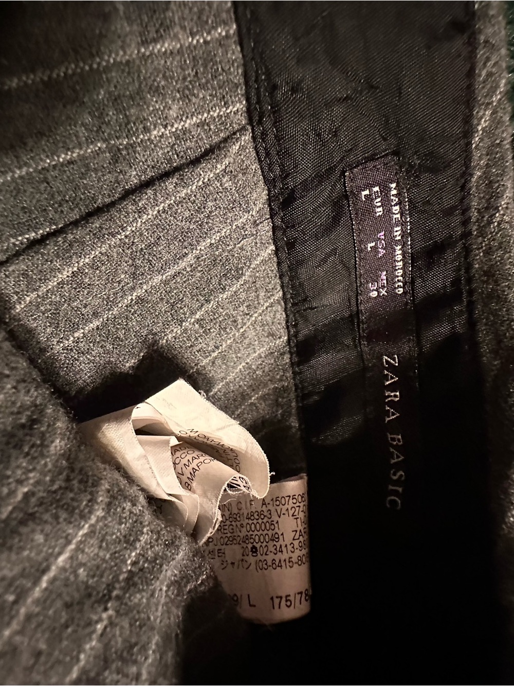 3/$25 ✨ Zara Basic Gray Pinstripe Asymmetrical Wrap Mini Skort Size L - Picture 5 of 13